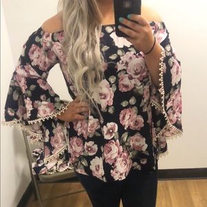 Floral off shoulder top